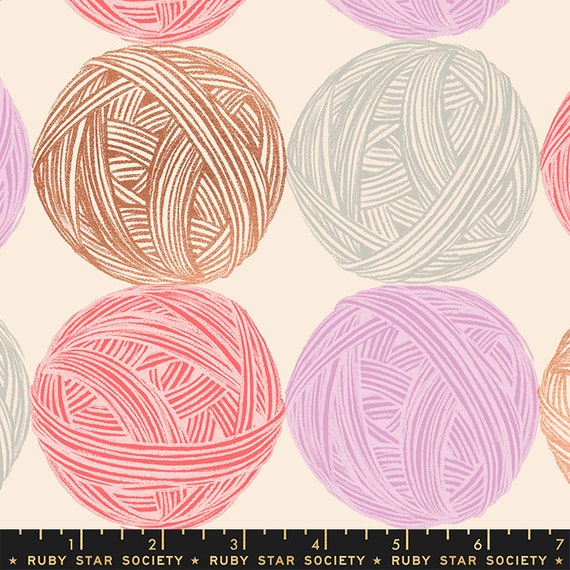 Purl Linen Natural, RS2039 11LM Ruby Star, By Sarah Watts, Moda, sold by the 1/2 yard or the yard