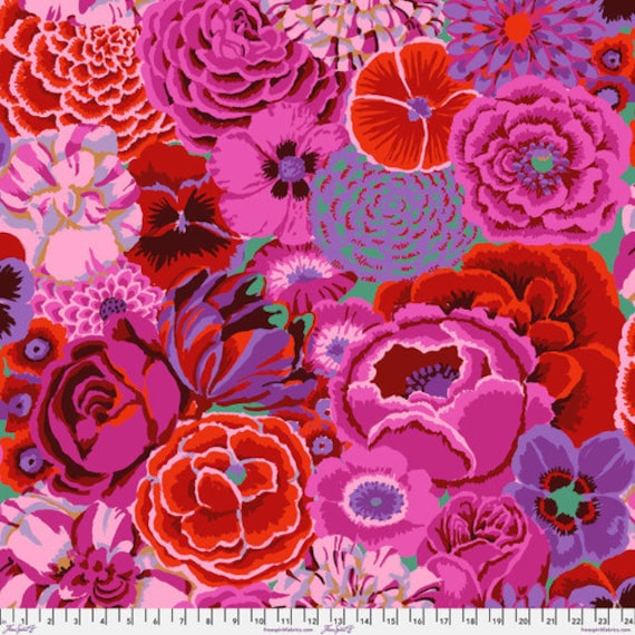 Kaffe Fassett, Bekah, in Magenta, Stash, for the Kaffe Fassett Collective, FreeSpirit Fabrics, sold by the 1/2 yard or the yard