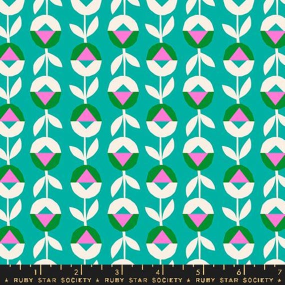 Eye Candy, Retro Flower Chain, in Tropic, RS5161 19, Ruby Star Society, Moda, sold by the 1/2 yard or the yard