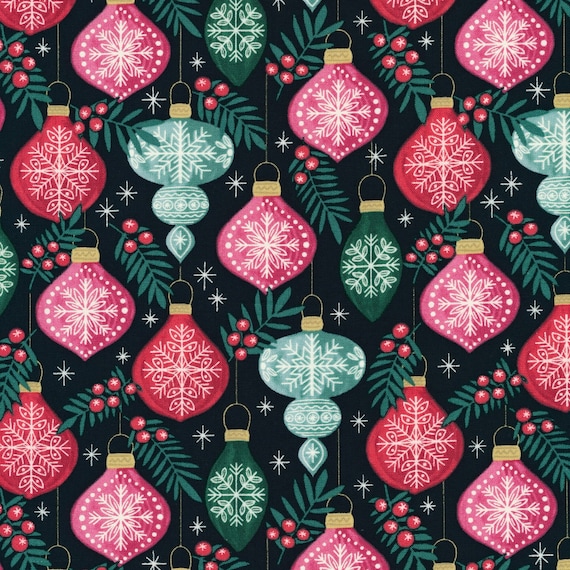 Winter Wonderland, 227195 BERRIES & BAUBLES, By Helen Bowler, Could9 Organic Fabric, sold by the 1/2 yard or the yard