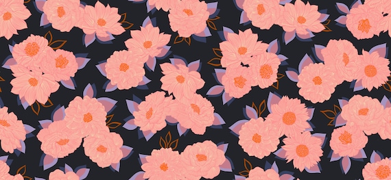 Favorite Flowers, Vintage  Flowers, Wide-back 108", in Light Black, By Ruby Star Society, RS5152 13 Ruby Star, sold by the yard