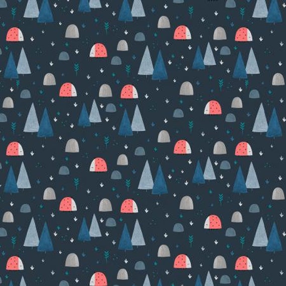 AE201-MI2 Summer Skies - Ladybug Land - Midnight Fabric- Cotton and Steel-RJR- Sold by the 1/2 yard or the yard