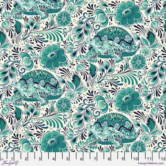 Besties, No Rush, in Bluebell, by Tula Pink,  FreeSpirit Fabrics, sold by the 1/2 yard or the yard
