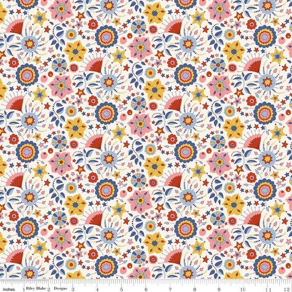 Liberty Summer Fair, Festival Florals A, 01667505A, Liberty Fabrics, Riley Blake Designs, sold by the yard