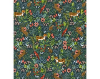AB8029-001 Menagerie - Jungle - Hunter Fabric by Rifle Paper Co, sold by the 1/2 Yard or the yard- Cut Continuously