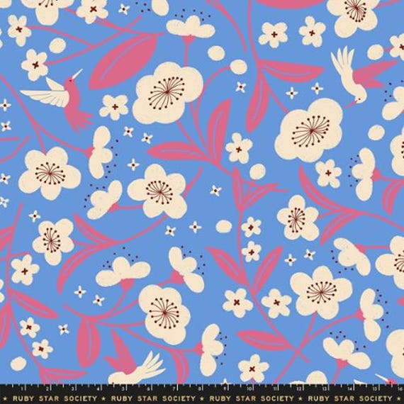 108" Persimmon, in Lindley Blue, RS1127 13, Ruby Star Society, sold by the yard