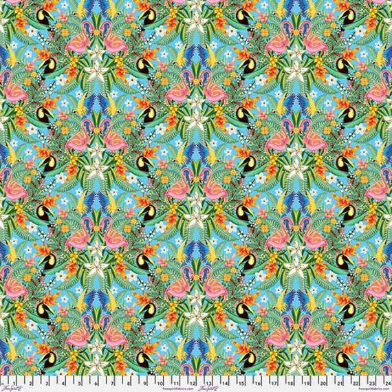 Rising Jungle, Jungle Song, in Multi-color, By Catalina Estrada, FreeSpirit Fabrics, sold by the 1/2 yard or the yard