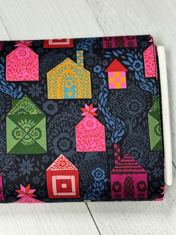 Allegory, Storybook, in Dark, By Anna Maria Parry, AMT 146-49L, Anna Maria Textiles, sold by the yard