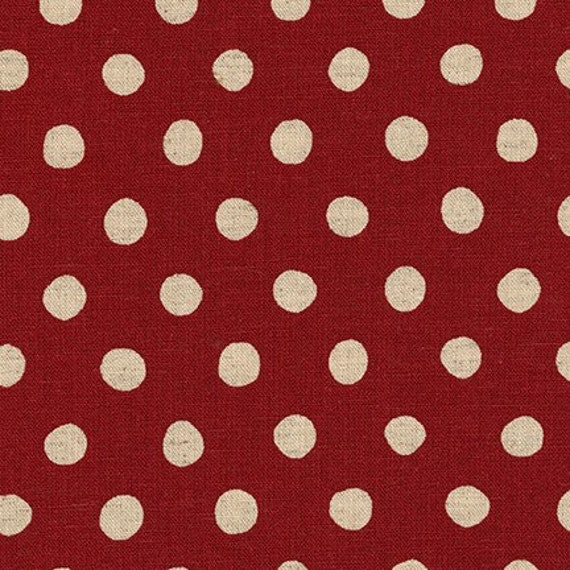 RED by Sevenberry from Sevenberry: Canvas Natural Dots, SB-88185D2-8, Robert Kaufman, sold by the 1/2 yard or the yard