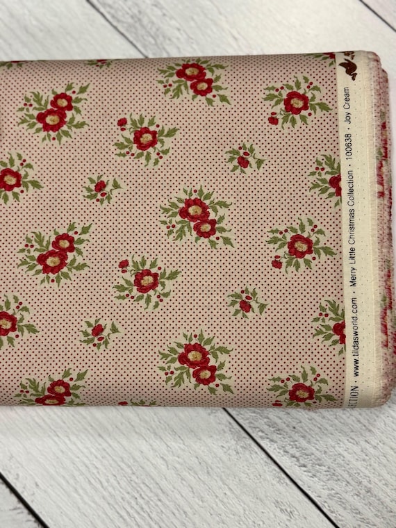 Tilda, Merry Little Christmas, Joy, in Cream, TL100638, sold by the yard