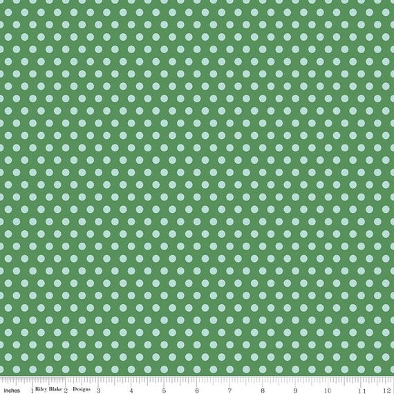 Serendipity 2, Dots, in Green, C17307-Green, By Minki Kim, Riley Blake Designs, sold by the yard