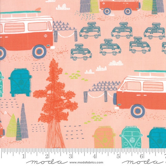 Pacific Wanderings Coral, by Mara Penny for Moda 13322 16- quilting cotton- sold by the 1/2 yard or the yard