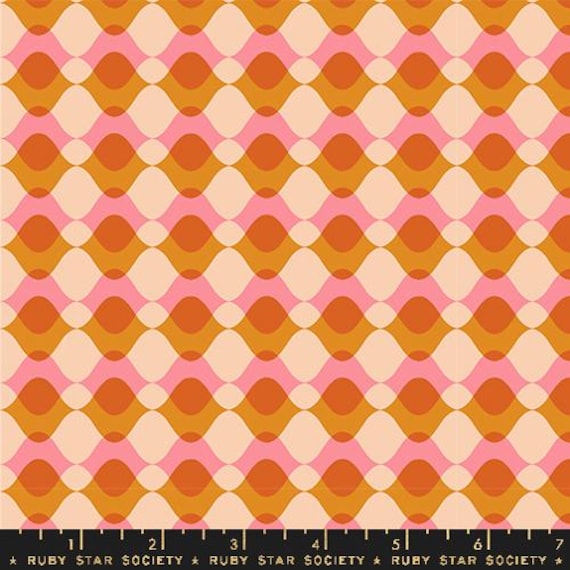 Geometry, Ladders, Ripple,  Vintage Wavy, in Sorbet RS5171 11, Ruby Star, Moda, sold by the yard