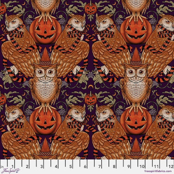 Wise Owl - Olive, Mystic Moonlight, By Rachel Hauer, for Free Spirit Fabrics, sold by the 1/2 yard or the yard