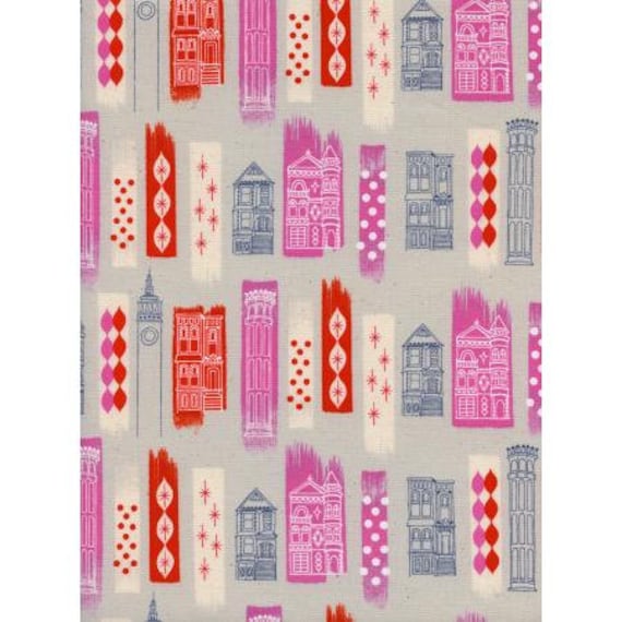 Jubilee - In The City - Pink Unbleached Cotton White Pigment Fabric-Cotton and Steel-RJR-M0043-002-Sold by the half-yard or the yard