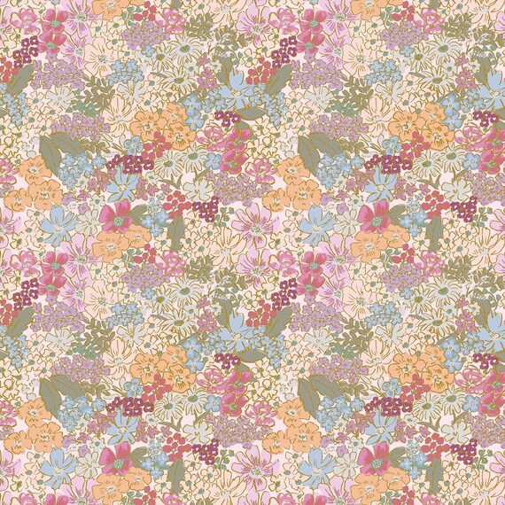 English Rose, Mimi, Plum Metallic Fabric, RP1403-PL2M, By Rifle Paper Co, Cotton and Steel, sold by the 1/2 yard or the yard