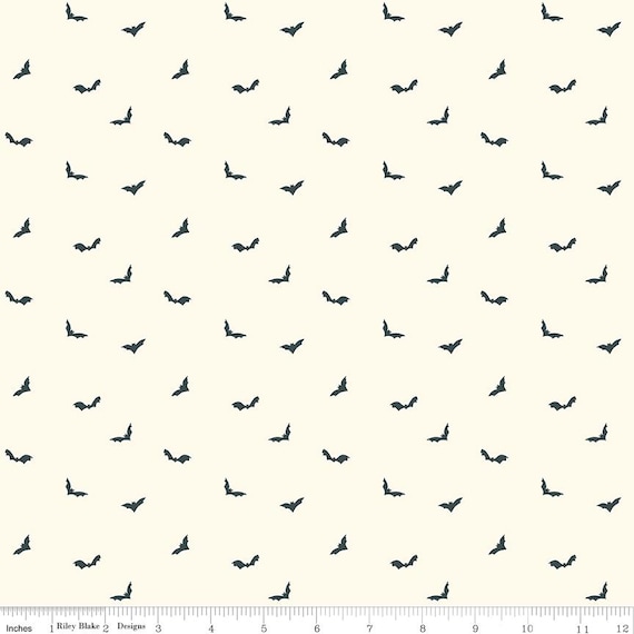 The Apothecary, Bats, in Cream, C17554-Cream, By Amber Elliot, Riley Blake Designs, sold by the yard
