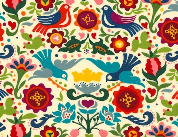 Alexander Henry Fabrics, La Paloma, LAMINATED Cotton Fabric, Coated Cotton, sold by the yard