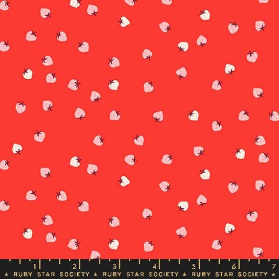 Strawberry, Mini Berry, in Lollipop, by Kimberly Kight, RS3086 11, Ruby Star, Moda, sold by the 1/2 yard or the yard