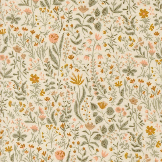 Rainier, flowers, in Eggshell, 38141 11, by Jessica Rose, Moda, sold by the yard
