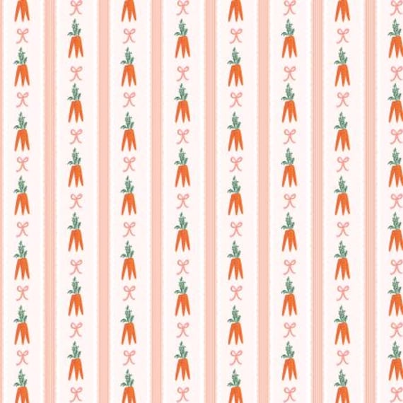 Easter - Carrot Patch - Blush Fabric, RP1504-BL3,  Rifle Paper Co, Cotton + Steel, sold by the 1/2 yard or the yard