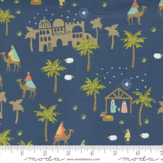 Joyful Joyful, Holly Village, Midnight, 20801 24, By Stacy Iest Hsu, Moda, Sold by the 1/2 yard or the yard