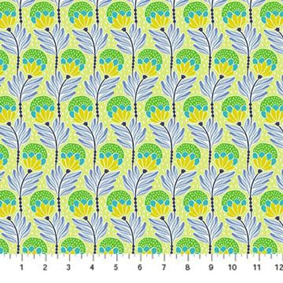 Shooting Star, AMT117-73C, in Meadow, By Anna Maria Parry, Anna Maria Textiles, sold by the yard