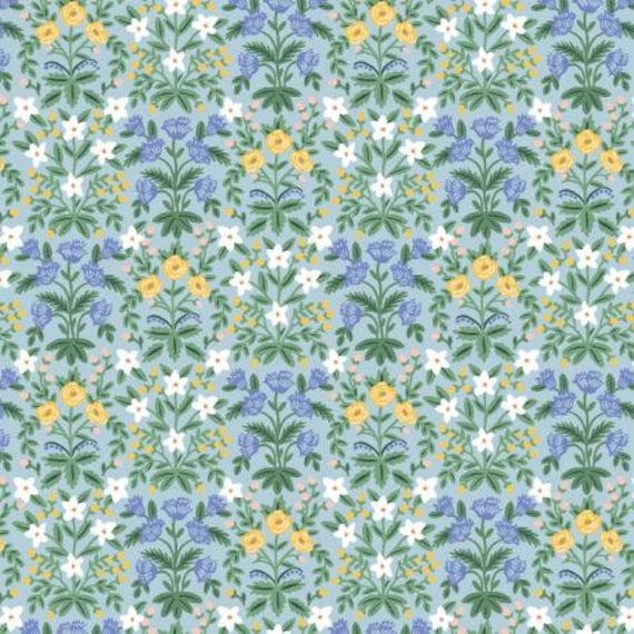 Bramble, Lottie, Blue Multi Fabric, RP906-BL3, Rifle Paper Co, Cotton + Steel, RJR, Sold by the 1/2 yard or the yard