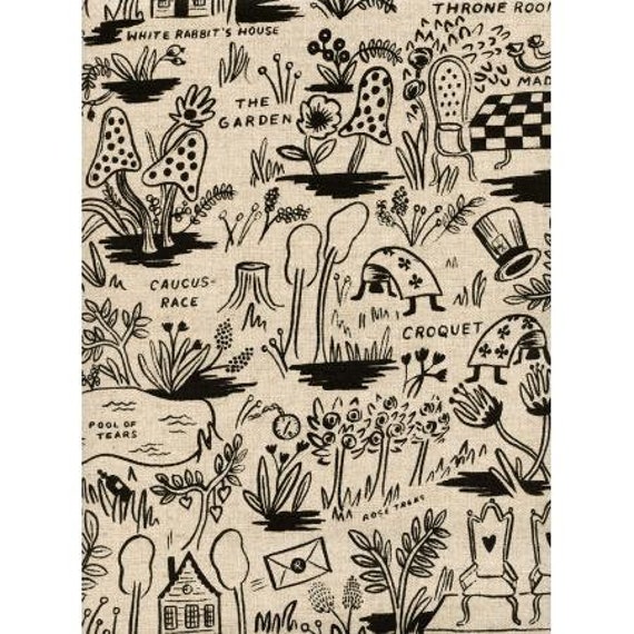 AB8027-012 Wonderland - Magic Forest - Natural CANVAS Fabric- Rifle Paper Co- Cotton and Steel- RJR- sold by the 1/2 yard or the yard