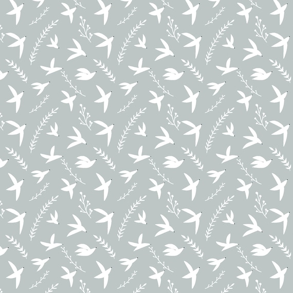 Pond Life-Birds in Flight-Sky Fabric- By Indico Designs for RJR- Sold by the 1/2 yard or the yard