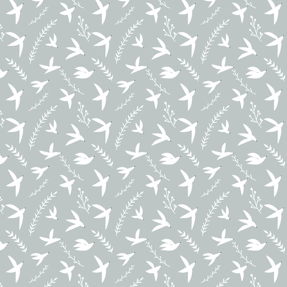 Pond Life-Birds in Flight-Sky Fabric- By Indico Designs for RJR- Sold by the 1/2 yard or the yard