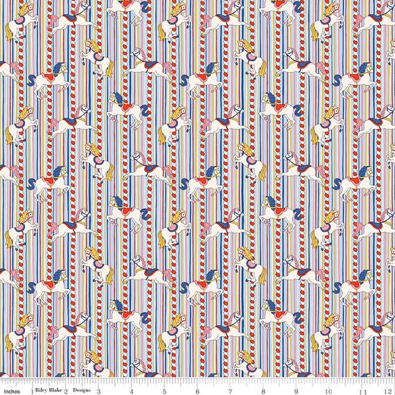 Liberty Summer Fair, Emolly Carousel A, 01667502A, Liberty Fabrics, Riley Blake Designs, sold by the yard