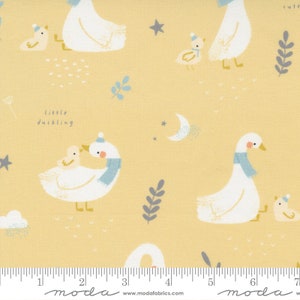 Little Ducklings, Main in Mustard, 25100 16 Moda, By Paper And Cloth, Sold by the 1/2 yard or the yard