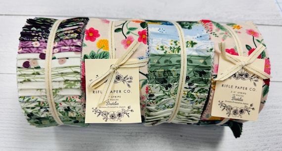 Dahlia, 2.5 inch strips, By Rifle Paper Co, Cotton+Steel, 42 pieces