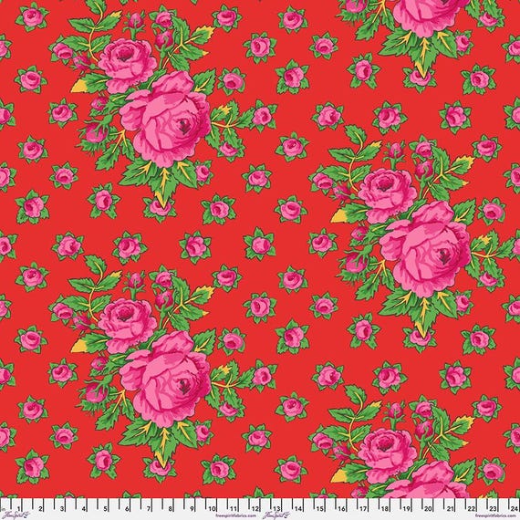 Rosie, in Red, Kaffe Fassett for the Kaffe Fassett Collective, PWGP212.RED, February 2026, FreeSpirit Fabrics, sold by the yard