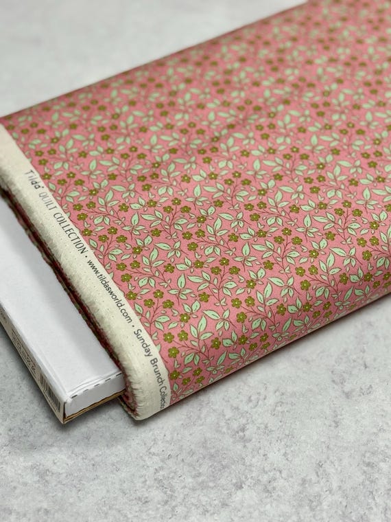 Sunday Brunch, Tipsy, in Pink, Tilda Fabrics, by Tone Finnanger, sold by the yard