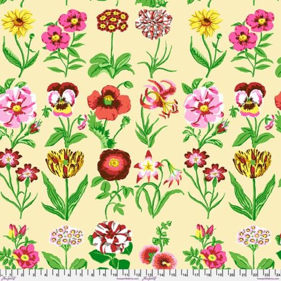 Flower Studies, in Ecru , Kaffe Fassett, Kaffe Fassett Collective, February 2025, FreeSpirit Fabrics, sold by the 1/2 yard or the yard