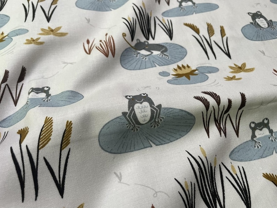 Pond Life, Here Little Froggy, Water Fabric, by Indico Designs for RJR Fabrics, ID101-WA2, sold by the 1/2 yard or the yard