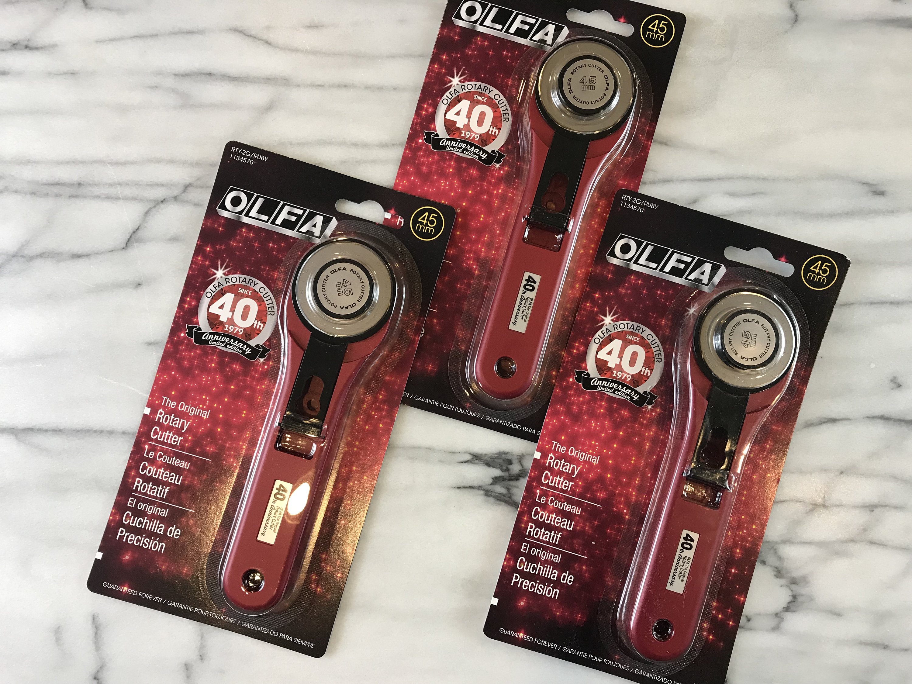 Limited addition Olfa 45mm 40th Anniversary Ruby Rotary Cutter