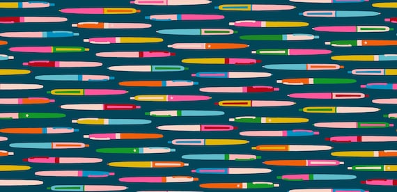 Trinketry, Pens, in Galaxy, By Melody Miller, RS0110 20, Ruby Star, sold by the yard