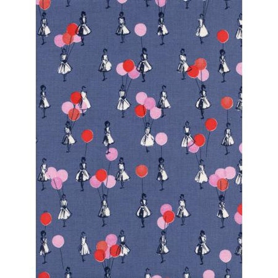M0045-001 Jubilee - Balloons - Grey Unbleached Cotton Fabric- Cotton and Steel- RJR-   Sold by the half-yard or the yard cut continuous