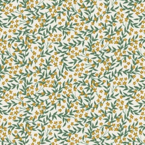 Bramble, Daphne, Gold Metallic Fabric, RP907-GO4M, Rifle Paper Co, Cotton + Steel, RJR, Sold by the 1/2 yard or the yard
