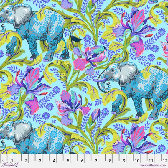 All Ears, in Aura, Everglow by Tula Pink, for FreeSpirit Fabrics, sold by the 1/2 yard or the yard, 100% Cotton