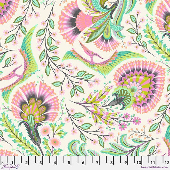 ROAR! Wing It, Blush, PWTP225.BLUSH, by Tula Pink, for FreeSpirit, sold by the 1/2 yard or the yard