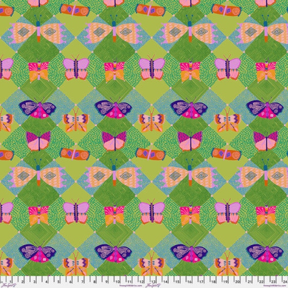 Harmony, Harlequin, in Grass, By Carolyn Gavin for Conservatory Craft, For FreeSpirit Fabrics, sold by the 1/2 yard or the yard