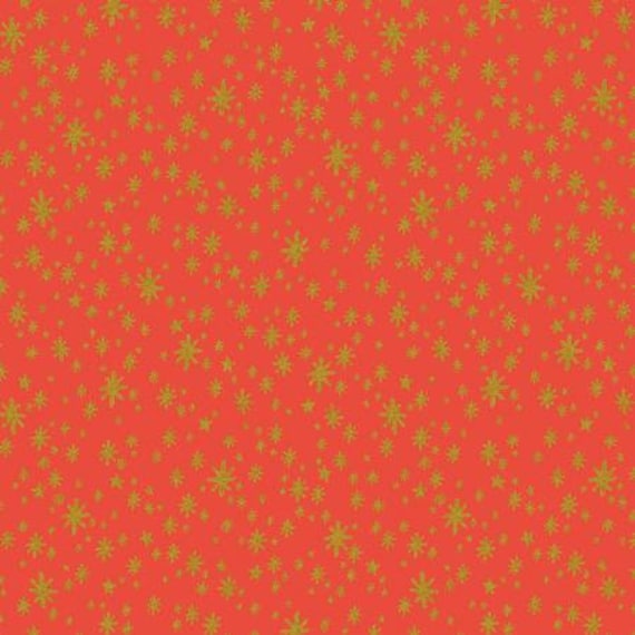 Holiday Classics - Starry Night - Red Metallic Fabric- RP607-RE2M- Rifle Paper Co.- Cotton + Steel- sold by the 1/2 yard or the yard