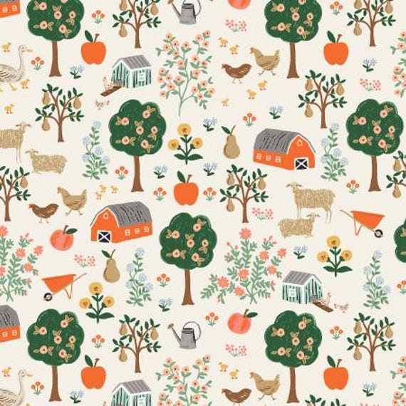 Home Sweet Home - Farmhouse - Cream Fabric Cotton+Steel, sold by the yard