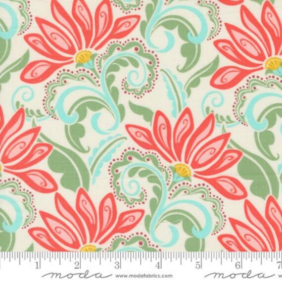 Tango, Valencia, in Cream Tangerine, 27331 11, By Kate Spain, Moda, sold by the 1/2 yard or the yard