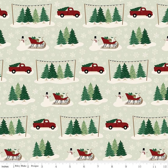 Christmas Traditions Main Mint-C9590-MINT- By Dani Mogstad-Riley Blake- Sold by the 1/2 yard or the yard