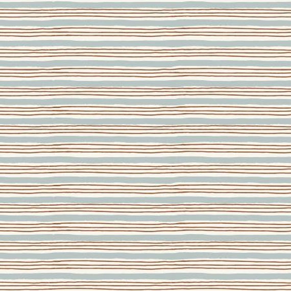 Wallflower - Painterly Stripes - Sky Blue Fabric-HJ304-SB1- Cotton + Steel, RJR, Sold by the 1/2 yard or the yard